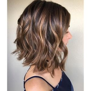 Brown wig with highlights